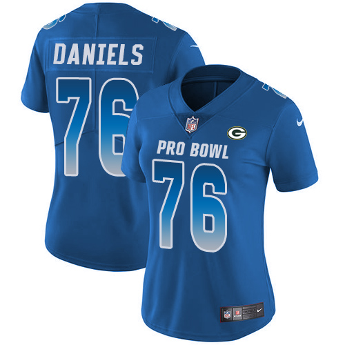 Women's Nike Green Bay Packers #76 Mike Daniels Limited Royal Blue 2018 Pro Bowl NFL Jersey