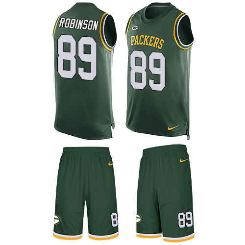 Men's Nike Green Bay Packers #89 Dave Robinson Limited Green Tank Top Suit NFL Jersey