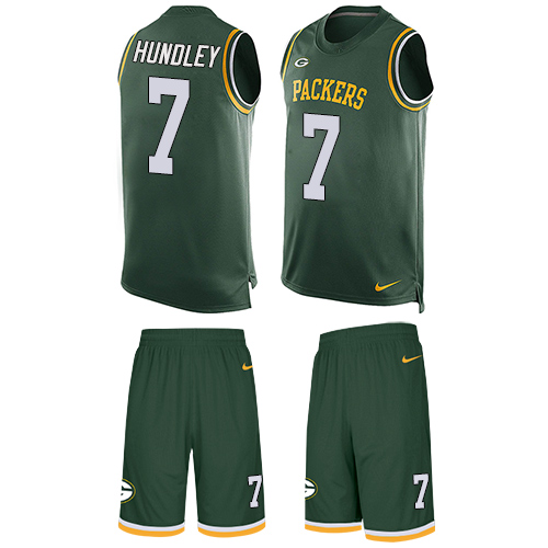 Men's Nike Green Bay Packers #7 Brett Hundley Limited Green Tank Top Suit NFL Jersey
