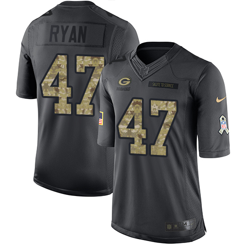 Men's Nike Green Bay Packers #47 Jake Ryan Limited Black 2016 Salute to Service NFL Jersey
