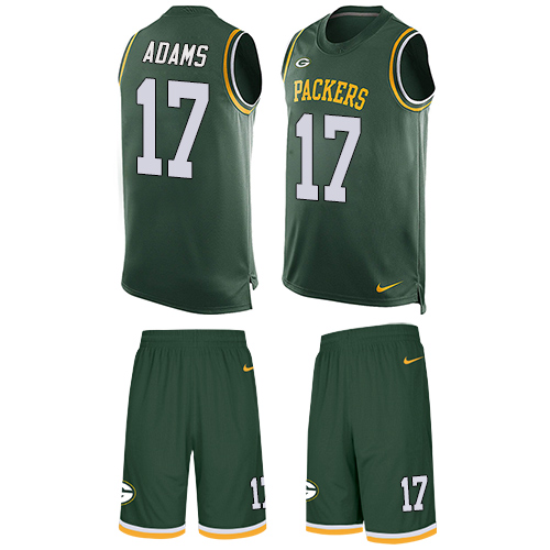 Men's Nike Green Bay Packers #17 Davante Adams Limited Green Tank Top Suit NFL Jersey