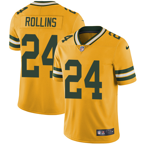 Men's Nike Green Bay Packers #24 Quinten Rollins Elite Gold Rush Vapor Untouchable NFL Jersey