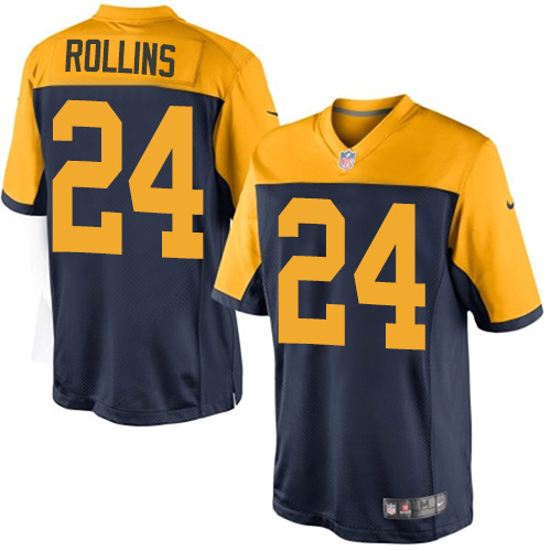 Youth Nike Green Bay Packers #24 Quinten Rollins Navy Blue Alternate Vapor Untouchable Elite Player NFL Jersey