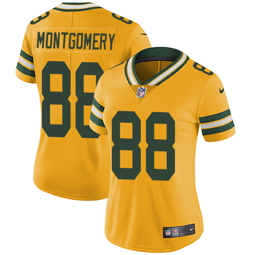 Women's Nike Green Bay Packers #88 Ty Montgomery Limited Gold Rush Vapor Untouchable NFL Jersey