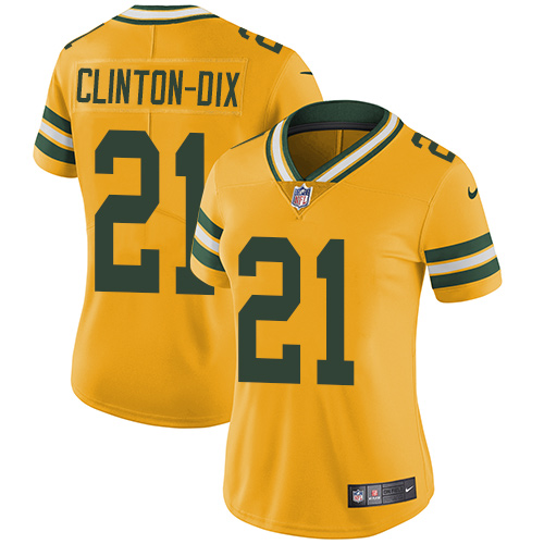 Women's Nike Green Bay Packers #21 Ha Ha Clinton-Dix Limited Gold Rush Vapor Untouchable NFL Jersey