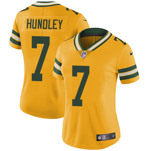 Women's Nike Green Bay Packers #7 Brett Hundley Limited Gold Rush Vapor Untouchable NFL Jersey