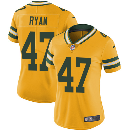 Women's Nike Green Bay Packers #47 Jake Ryan Limited Gold Rush Vapor Untouchable NFL Jersey
