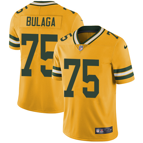 Men's Nike Green Bay Packers #75 Bryan Bulaga Elite Gold Rush Vapor Untouchable NFL Jersey
