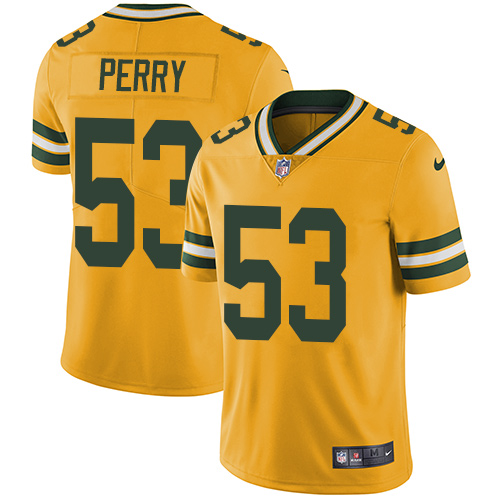 Men's Nike Green Bay Packers #53 Nick Perry Elite Gold Rush Vapor Untouchable NFL Jersey