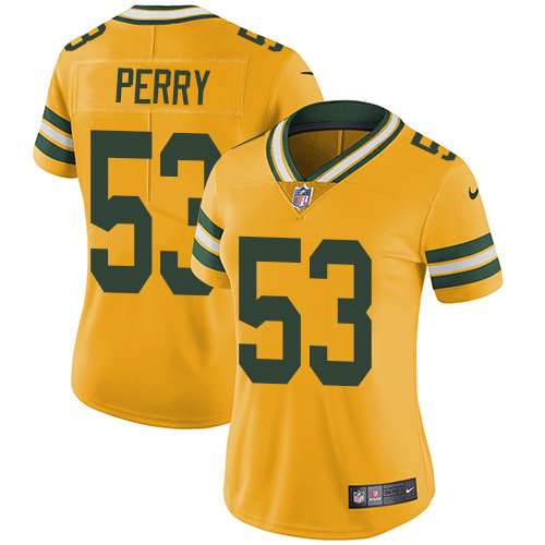 Women's Nike Green Bay Packers #53 Nick Perry Limited Gold Rush Vapor Untouchable NFL Jersey