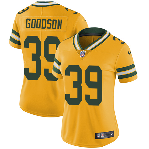 Women's Nike Green Bay Packers #39 Demetri Goodson Limited Gold Rush Vapor Untouchable NFL Jersey