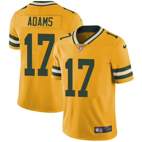 Men's Nike Green Bay Packers #17 Davante Adams Elite Gold Rush Vapor Untouchable NFL Jersey
