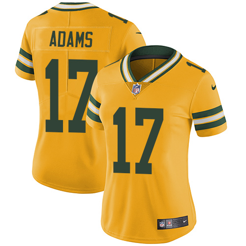 Women's Nike Green Bay Packers #17 Davante Adams Limited Gold Rush Vapor Untouchable NFL Jersey