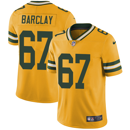 Men's Nike Green Bay Packers #67 Don Barclay Elite Gold Rush Vapor Untouchable NFL Jersey
