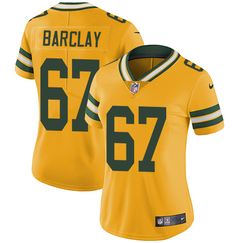 Women's Nike Green Bay Packers #67 Don Barclay Limited Gold Rush Vapor Untouchable NFL Jersey