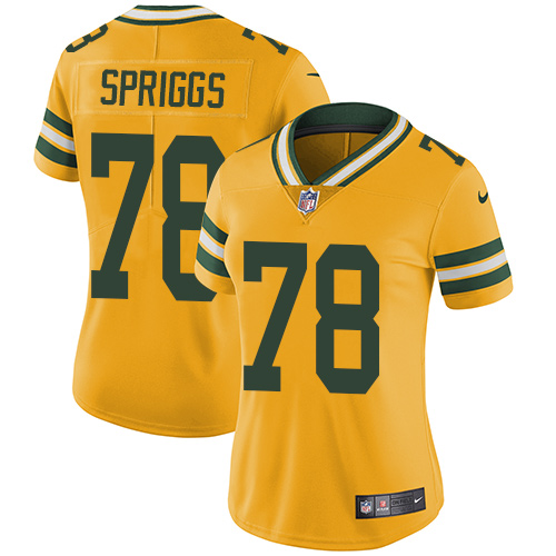 Women's Nike Green Bay Packers #78 Jason Spriggs Limited Gold Rush Vapor Untouchable NFL Jersey