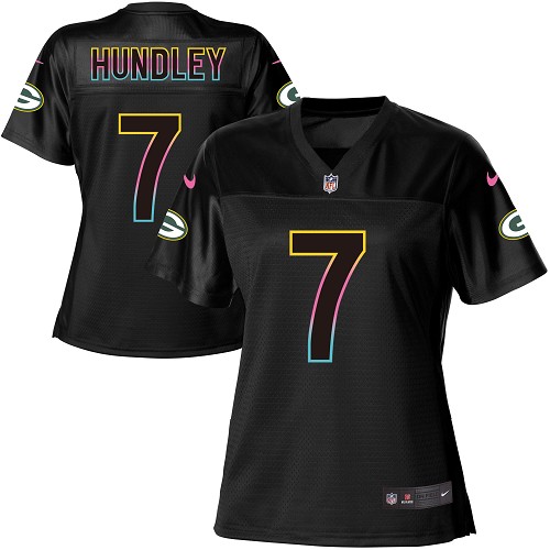 Women's Nike Green Bay Packers #7 Brett Hundley Game Black Fashion NFL Jersey