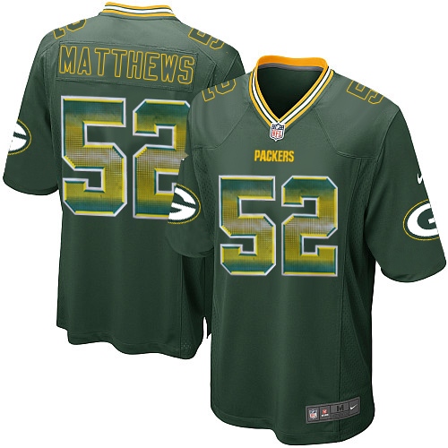 Men's Nike Green Bay Packers #52 Clay Matthews Limited Green Strobe NFL Jersey