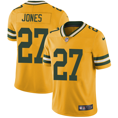 Men's Nike Green Bay Packers #27 Josh Jones Elite Gold Rush Vapor Untouchable NFL Jersey
