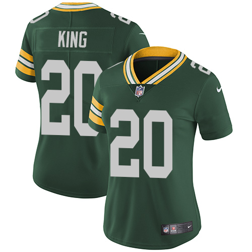 Women's Nike Green Bay Packers #20 Kevin King Green Team Color Vapor Untouchable Elite Player NFL Jersey