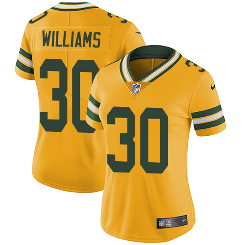 Women's Nike Green Bay Packers #30 Jamaal Williams Limited Gold Rush Vapor Untouchable NFL Jersey