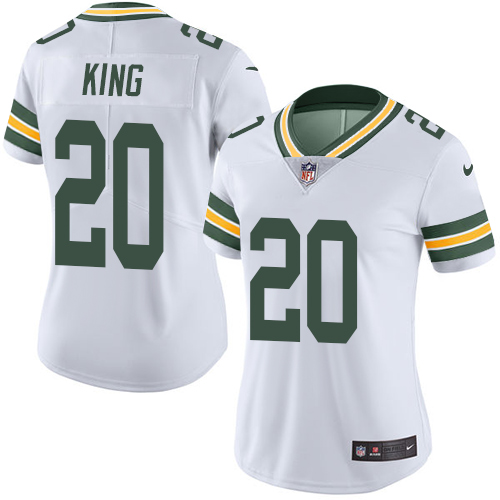 Women's Nike Green Bay Packers #20 Kevin King White Vapor Untouchable Elite Player NFL Jersey