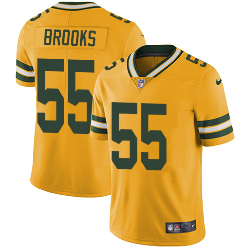 Men's Nike Green Bay Packers #55 Ahmad Brooks Elite Gold Rush Vapor Untouchable NFL Jersey