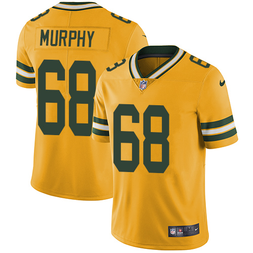 Men's Nike Green Bay Packers #68 Kyle Murphy Elite Gold Rush Vapor Untouchable NFL Jersey