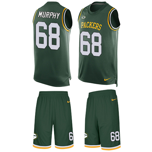 Men's Nike Green Bay Packers #68 Kyle Murphy Limited Green Tank Top Suit NFL Jersey