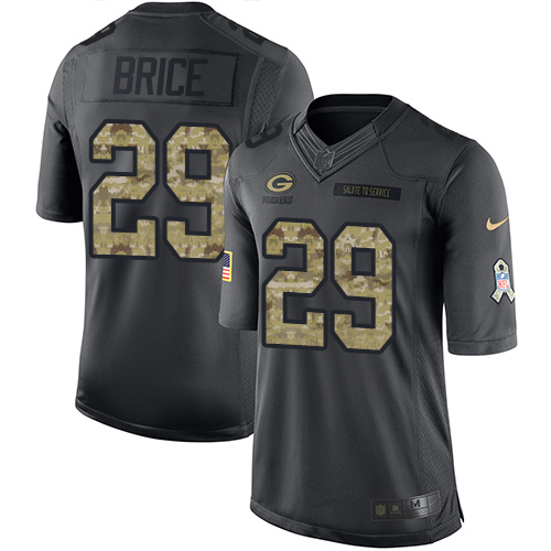 Youth Nike Green Bay Packers #29 Kentrell Brice Limited Black 2016 Salute to Service NFL Jersey