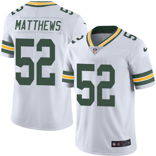 Men's Nike Green Bay Packers #52 Clay Matthews White Vapor Untouchable Limited Player NFL Jersey