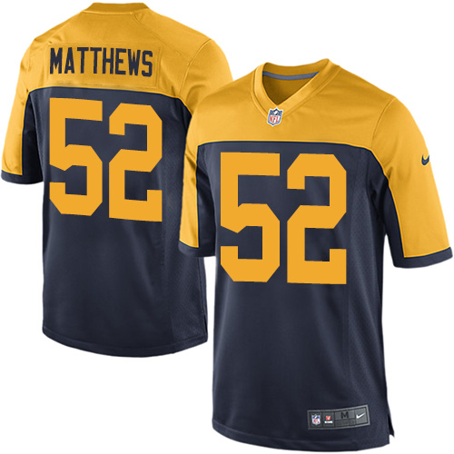 Men's Nike Green Bay Packers #52 Clay Matthews Game Navy Blue Alternate NFL Jersey