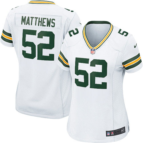 Women's Nike Green Bay Packers #52 Clay Matthews Game White NFL Jersey