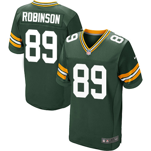 Men's Nike Green Bay Packers #89 Dave Robinson Elite Green Team Color NFL Jersey