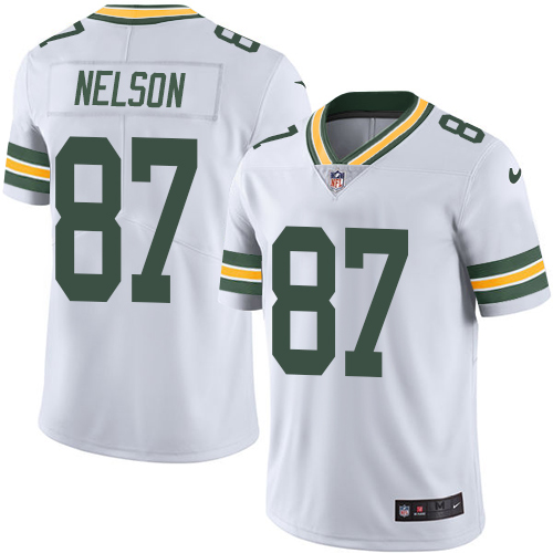 Youth Nike Green Bay Packers #87 Jordy Nelson White Vapor Untouchable Elite Player NFL Jersey