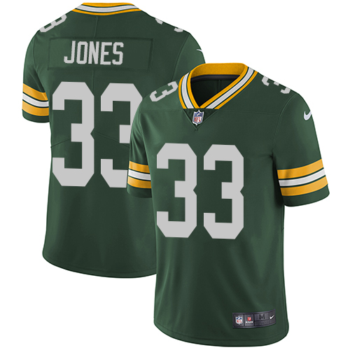 Youth Nike Green Bay Packers #33 Aaron Jones Green Team Color Vapor Untouchable Elite Player NFL Jersey