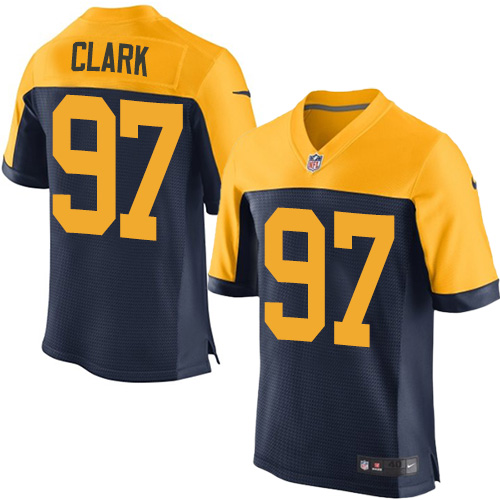 Men's Nike Green Bay Packers #97 Kenny Clark Elite Navy Blue Alternate NFL Jersey