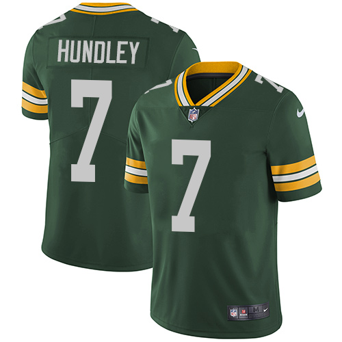 Youth Nike Green Bay Packers #7 Brett Hundley Green Team Color Vapor Untouchable Elite Player NFL Jersey