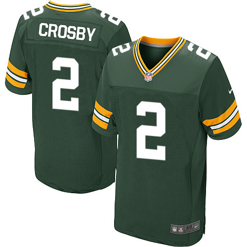 Men's Nike Green Bay Packers #2 Mason Crosby Elite Green Team Color NFL Jersey