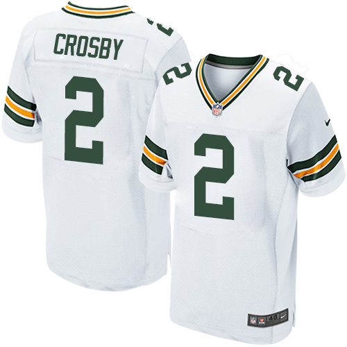 Men's Nike Green Bay Packers #2 Mason Crosby Elite White NFL Jersey