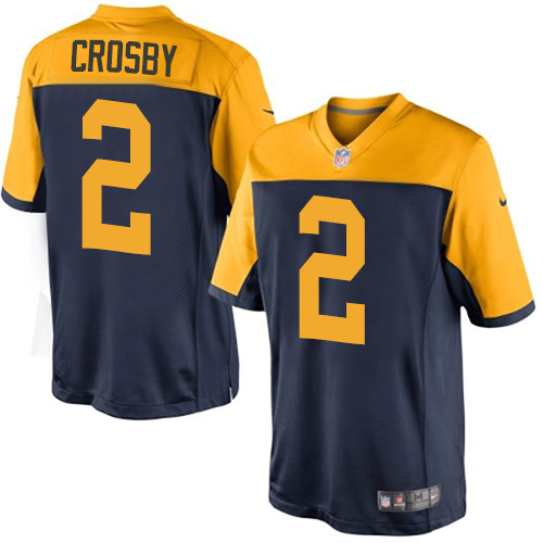Youth Nike Green Bay Packers #2 Mason Crosby Navy Blue Alternate Vapor Untouchable Elite Player NFL Jersey