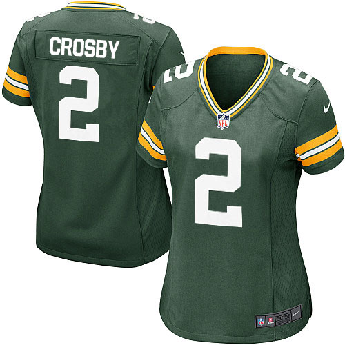 Women's Nike Green Bay Packers #2 Mason Crosby Game Green Team Color NFL Jersey