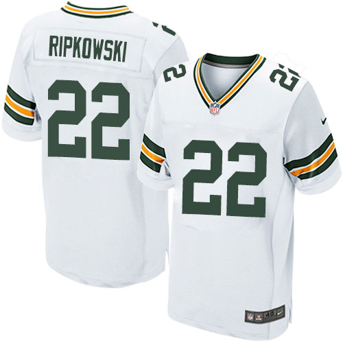 Men's Nike Green Bay Packers #22 Aaron Ripkowski Elite White NFL Jersey