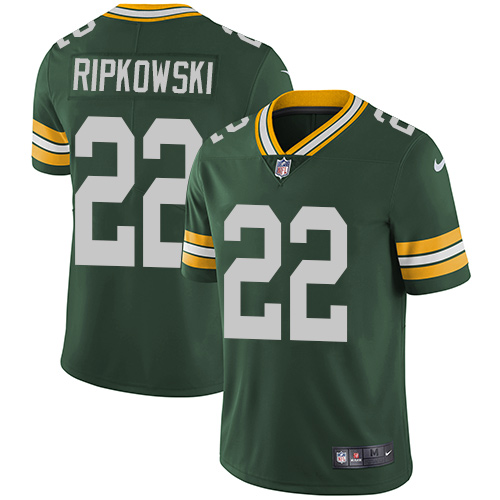 Youth Nike Green Bay Packers #22 Aaron Ripkowski Green Team Color Vapor Untouchable Elite Player NFL Jersey