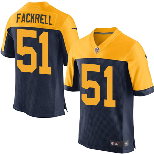 Men's Nike Green Bay Packers #51 Kyler Fackrell Elite Navy Blue Alternate NFL Jersey