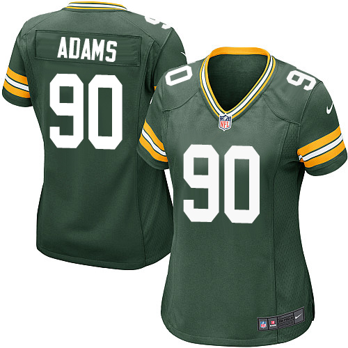Women's Nike Green Bay Packers #90 Montravius Adams Game Green Team Color NFL Jersey