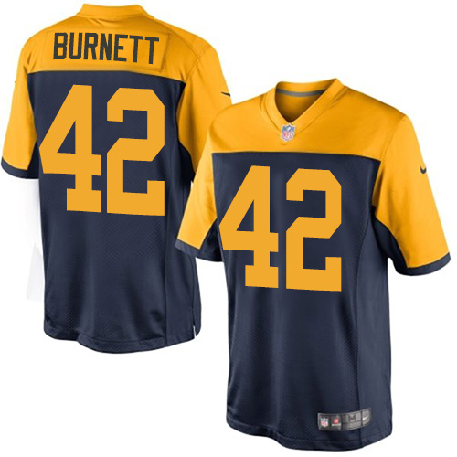 Men's Nike Green Bay Packers #42 Morgan Burnett Limited Navy Blue Alternate NFL Jersey