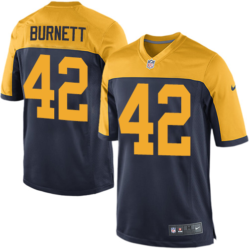 Men's Nike Green Bay Packers #42 Morgan Burnett Game Navy Blue Alternate NFL Jersey
