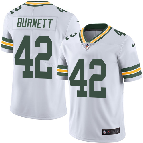 Youth Nike Green Bay Packers #42 Morgan Burnett White Vapor Untouchable Elite Player NFL Jersey