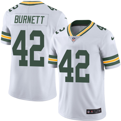 Youth Nike Green Bay Packers #42 Morgan Burnett White Vapor Untouchable Limited Player NFL Jersey